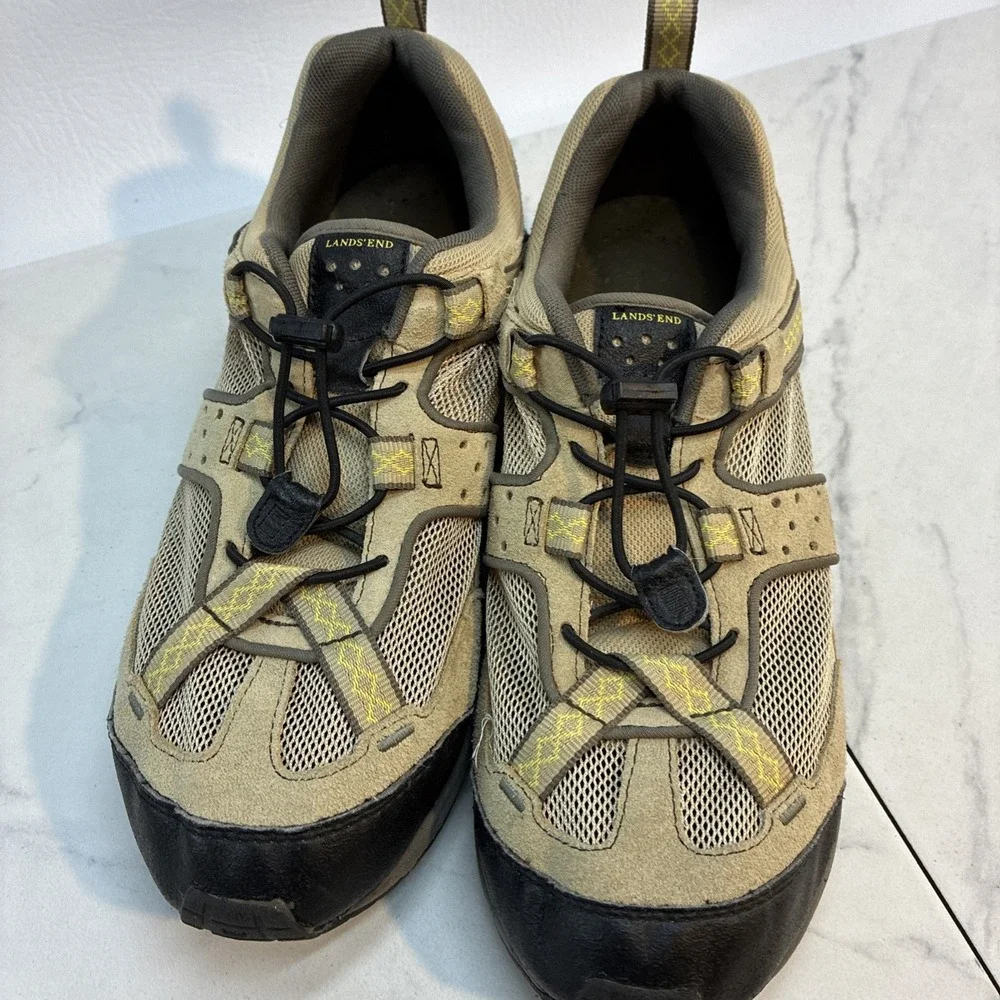 Lands' End Beige Mesh Hiking Shoes Trail Water Outdoor Gorpcore Men's 10.5D